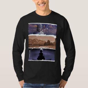 Buddha Buddhism Mode Kvinnor Män Meditation Lila T Shirt