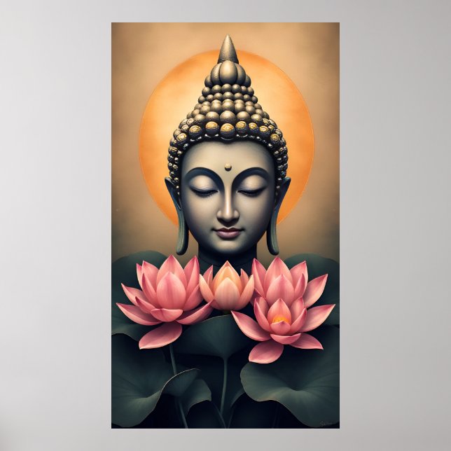 Buddha Buddhism Zen Spirituality Peace Poster (Framsidan)