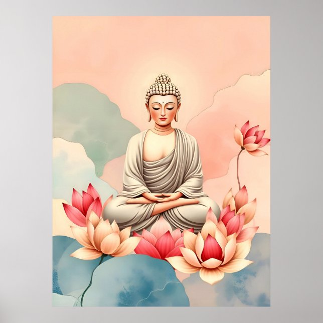 Buddha Buddhism Zen Spirituality Peace Poster (Framsidan)