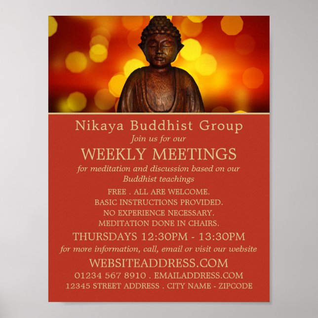 Buddha, buddhist Group Advertising Poster (Framsidan)