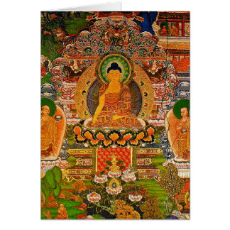Buddha buddistisk buddism som välsignar den Boho Hälsningskort