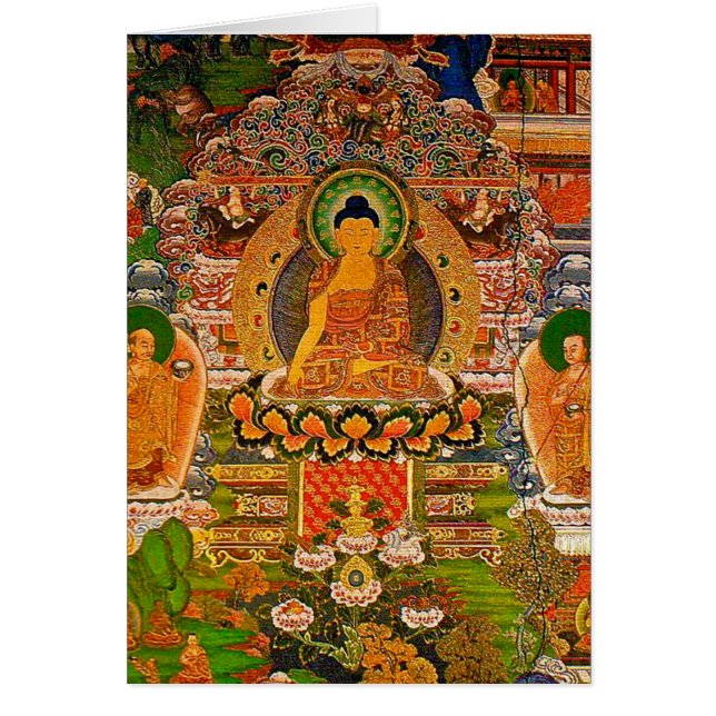 Buddha buddistisk buddism som välsignar den Boho Hälsningskort (Framsidan)