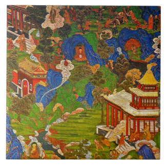 Buddha buddistisk buddism som välsignar den Boho Kakelplatta