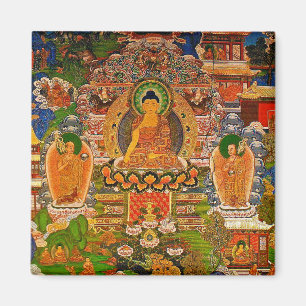 Buddha buddistisk buddism som välsignar den Boho Magnet