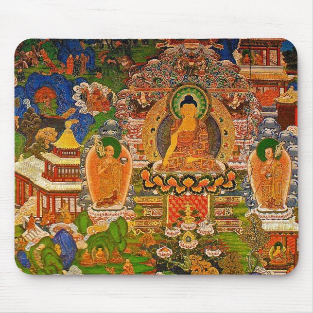 Buddha buddistisk buddism som välsignar den Boho Musmatta (Framsidan)