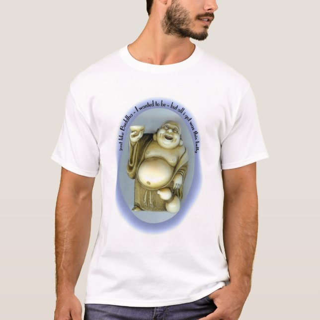 Buddha-Buk-blått T-shirt (Framsida)