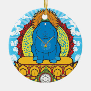 BUDDHA BULLE JULGRANSPRYDNAD KERAMIK