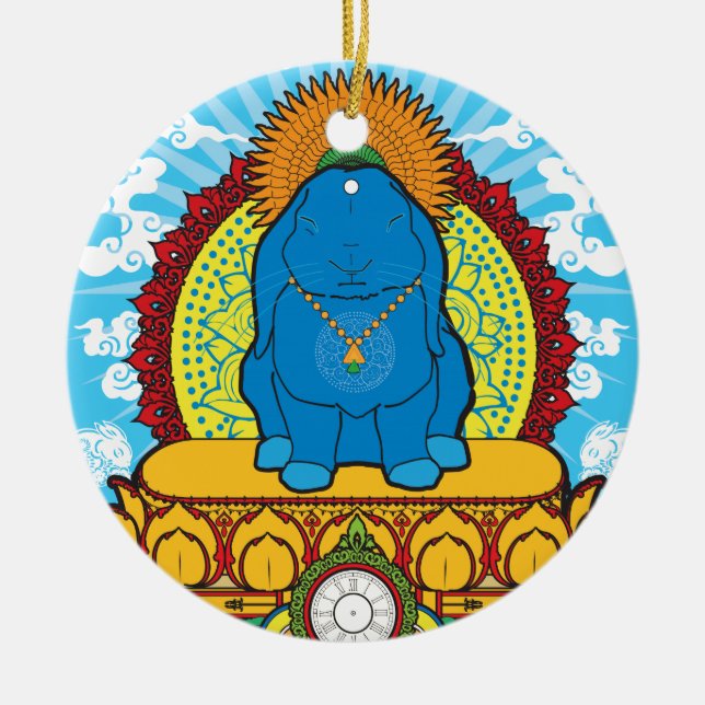 BUDDHA BULLE JULGRANSPRYDNAD KERAMIK (Framsidan)