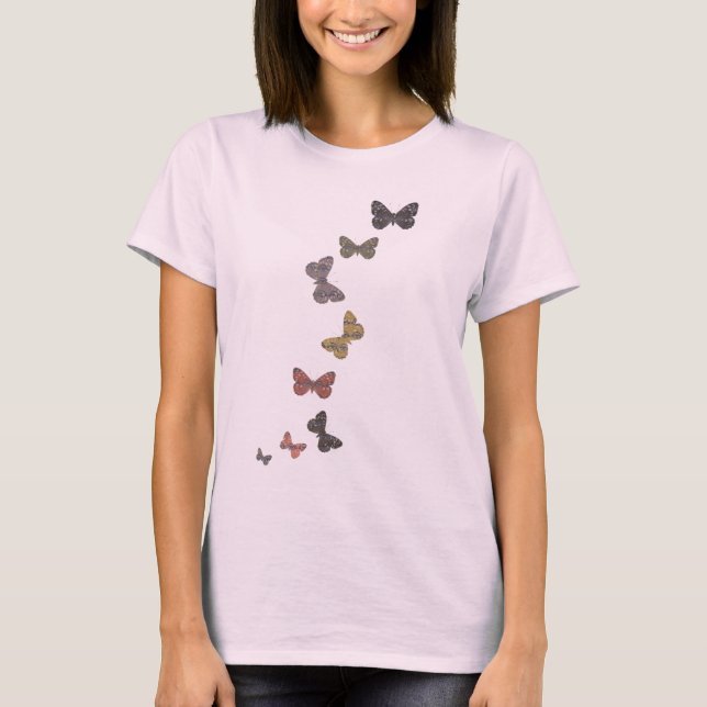 Buddha Butterfly Mönster T-Shirt (Framsida)