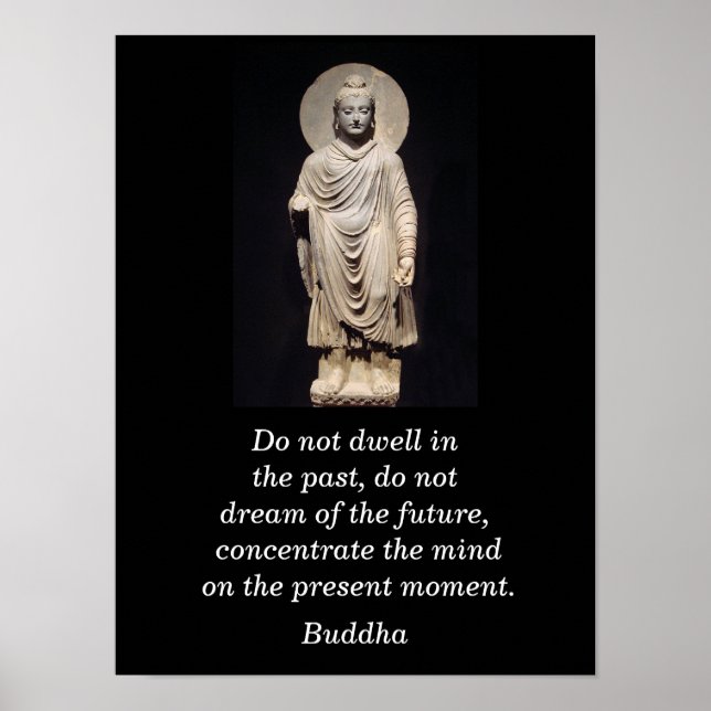 Buddha-citat - aktuell tidpunkt poster (Framsidan)