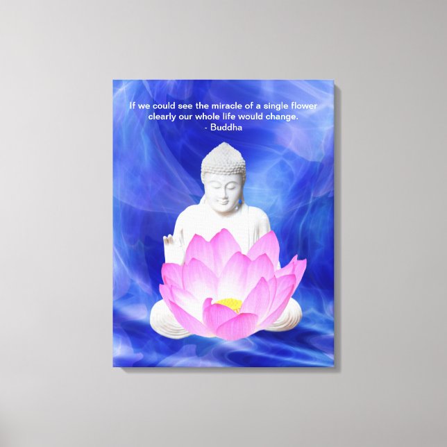 Buddha-citat Lotus blomma Canvastryck (Framsida)