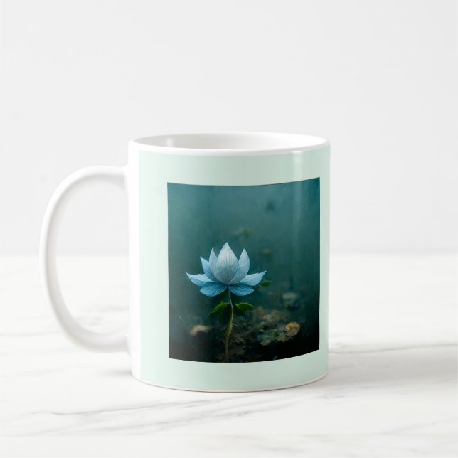 Buddha-citat om opinionsbildare BLUE lotus Kaffemugg (Vänster)