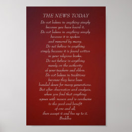 Buddha-citat, tro inte Nyheter i dag Poster