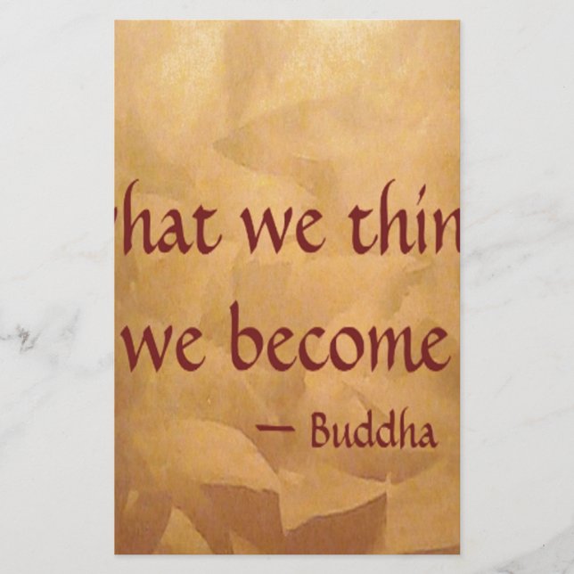 Buddha-citat; Vad vi tänker blir vi (Framsida)