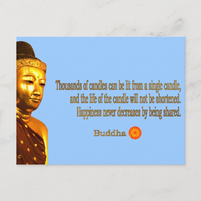 Buddha-citatet - vägen är inte i himlar ... vykort (Framsida)