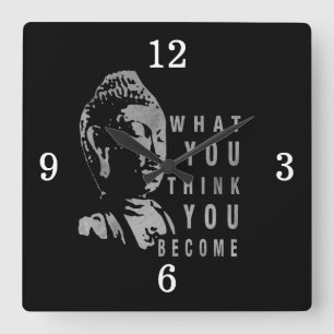 Buddha citationstecken på inspirera liv fyrkantig klocka