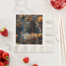Buddha Coined Luncheon Ecru Paper Napkins  Pappersservett
