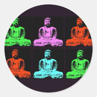 Buddha Collage Runt Klistermärke