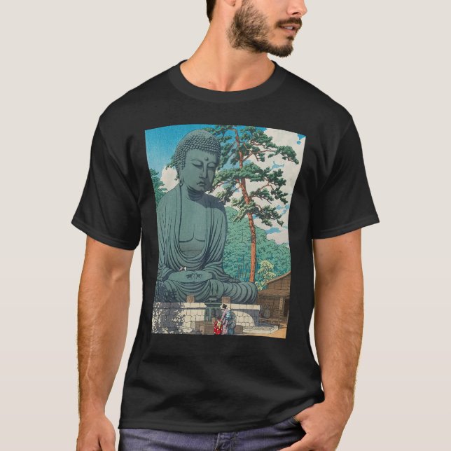 Buddha Daibutsu Statue Buddhism Zen Meditation T Shirt (Framsida)