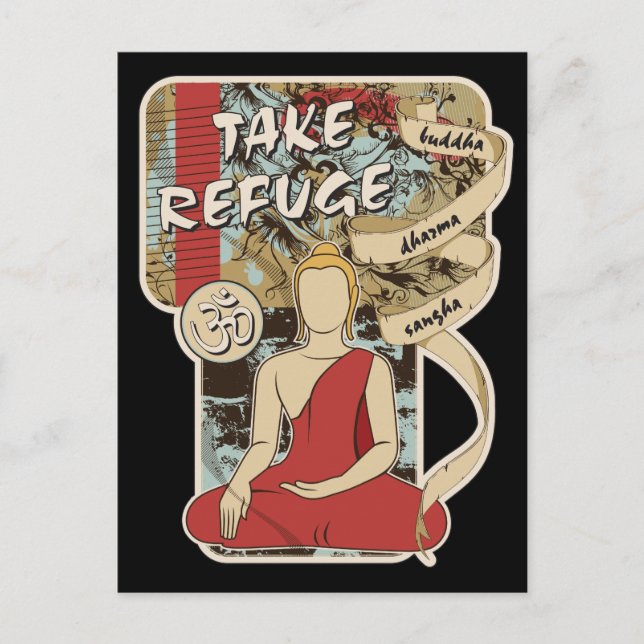 Buddha, Dharma och Sangha Vykort (Framsida)