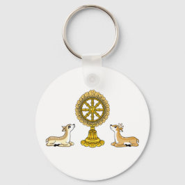 Buddha Dharma Wheel & Deers Keychain Nyckelring