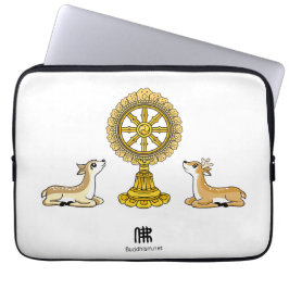 Buddha Dharma Wheel & Deers Laptop sleeve