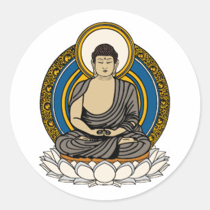 Buddha Dhyana Mudra Runt Klistermärke