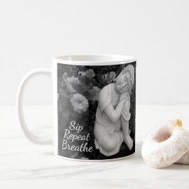 Buddha Drick Andas Upprepa –Svart Vit Bekräftelse Kaffemugg