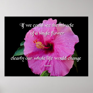 Buddha, en enda blomma poster