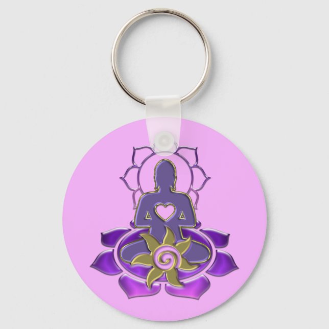 BUDDHA-energi | LJUSA ROSA Nyckelring (Framsida)