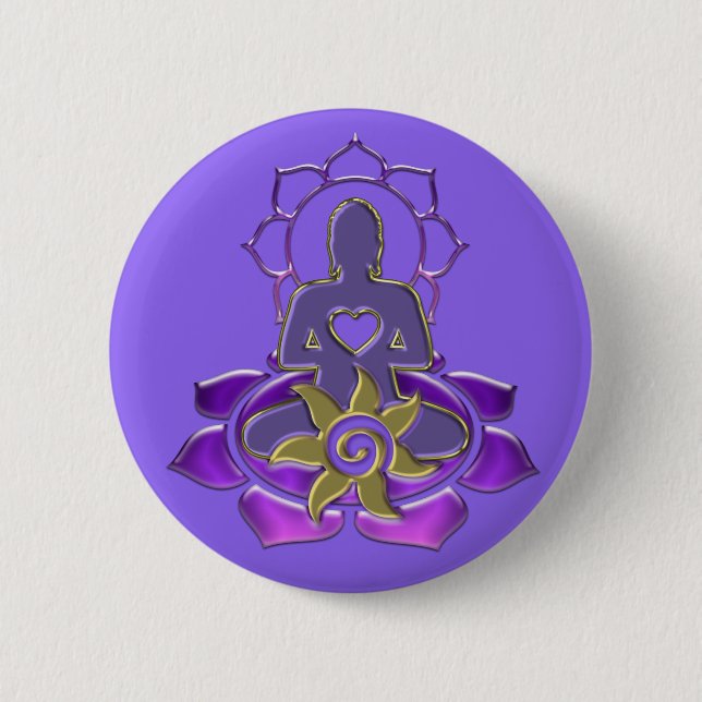 BUDDHA-energi | Ljusviolett Knapp (Framsida)