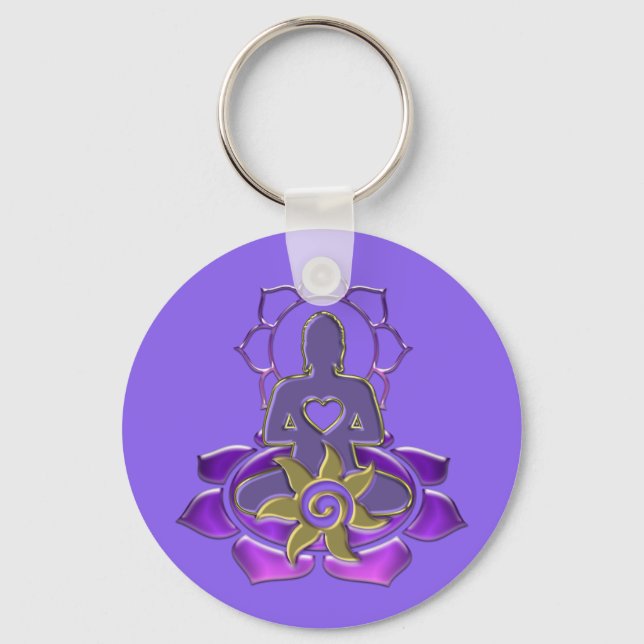 BUDDHA-energi | Ljusviolett Nyckelring (Framsida)
