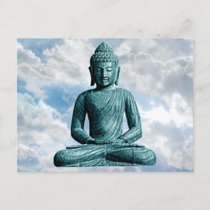 Buddha Ensam - vykort för Vågrät
