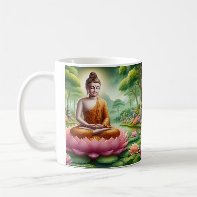 Buddha - ett liv kan förändra världen kaffemugg (Vänster)