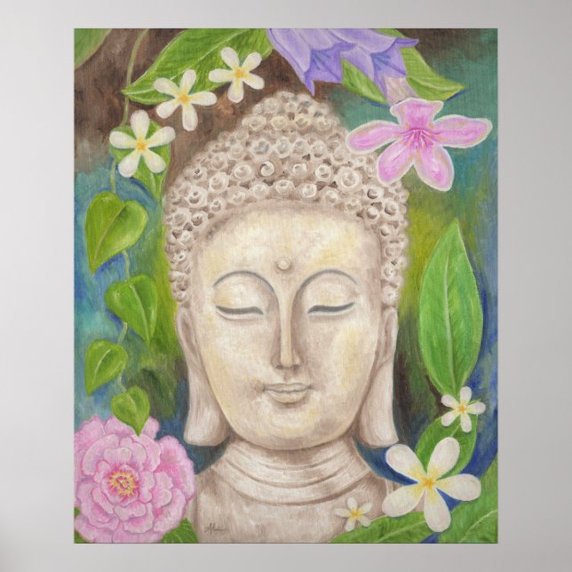 Buddha Flower art-avtryck Poster (Framsidan)