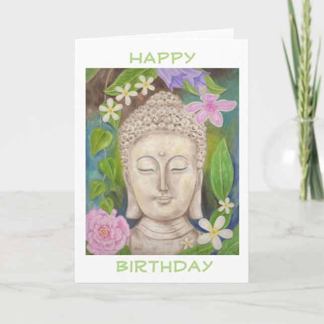 Buddha Flower grattis på födelsedagen-kort Kort (Framsida)