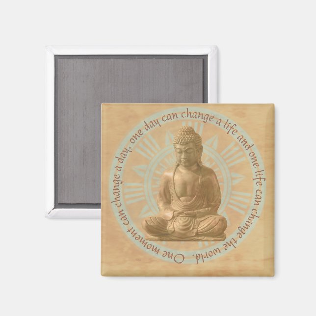 Buddha - förändra världen Mandala Magnet (Front/Back)