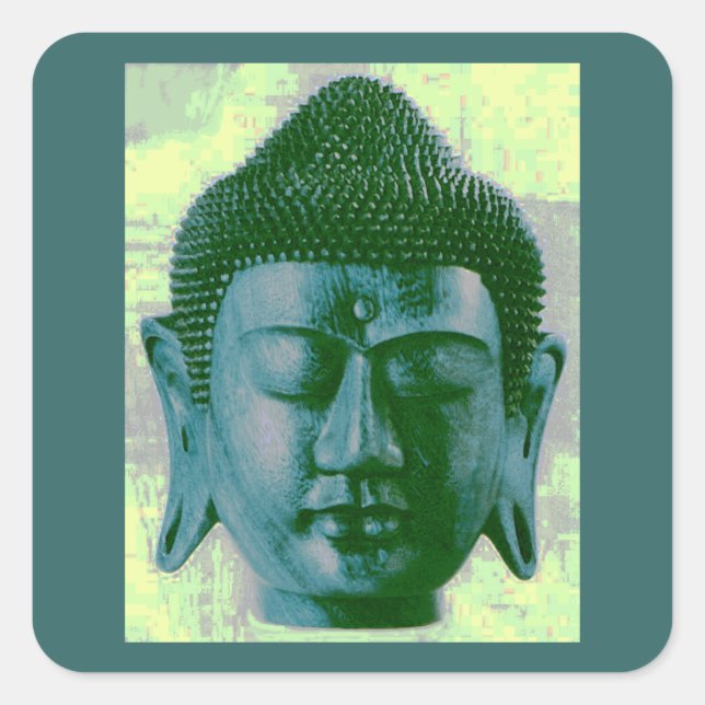 Buddha Fyrkantigt Klistermärke (Framsida)