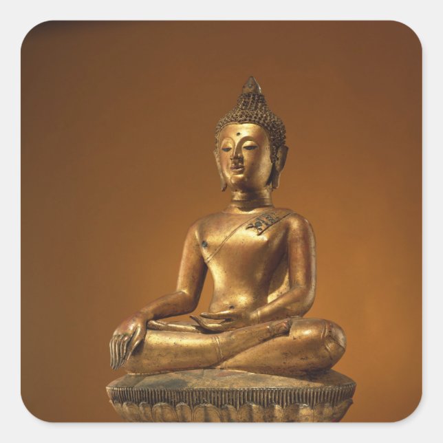 Buddha Fyrkantigt Klistermärke (Framsida)