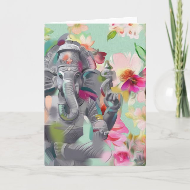 Buddha Ganesha Art-hälsningskort | positiv Kort (Framsida)