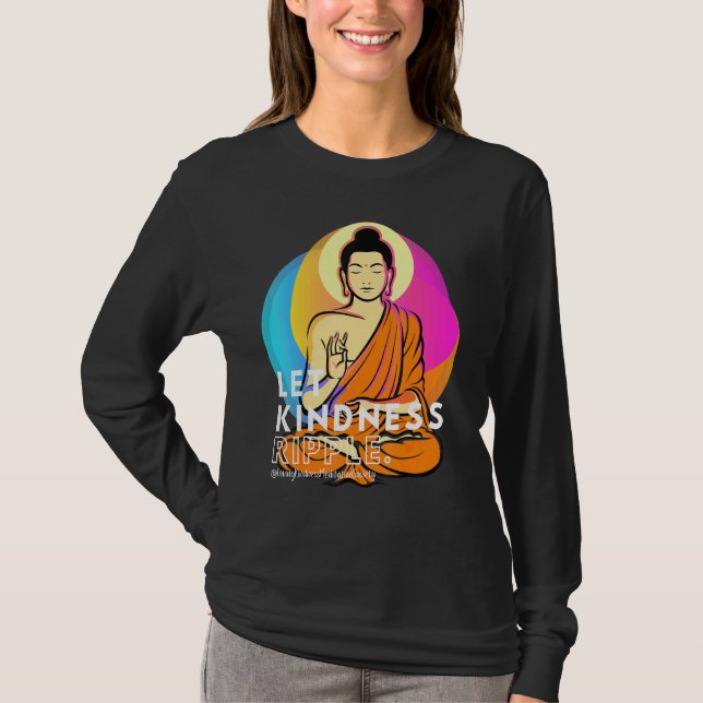 Buddha Gautama Loving Kindness Ripple Mindfulness T Shirt (Framsida)