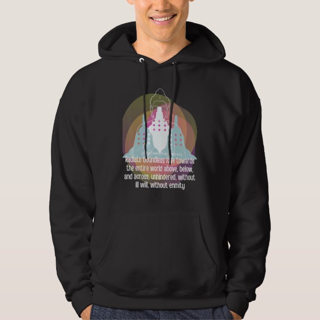Buddha Gautama Mindfulness Peace Loving Kindness M Hoodie (Framsida)