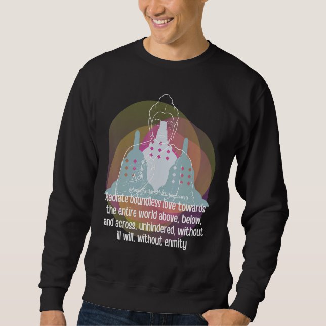 Buddha Gautama Mindfulness Peace Loving Kindness M Lång Ärmad Tröja (Framsida)