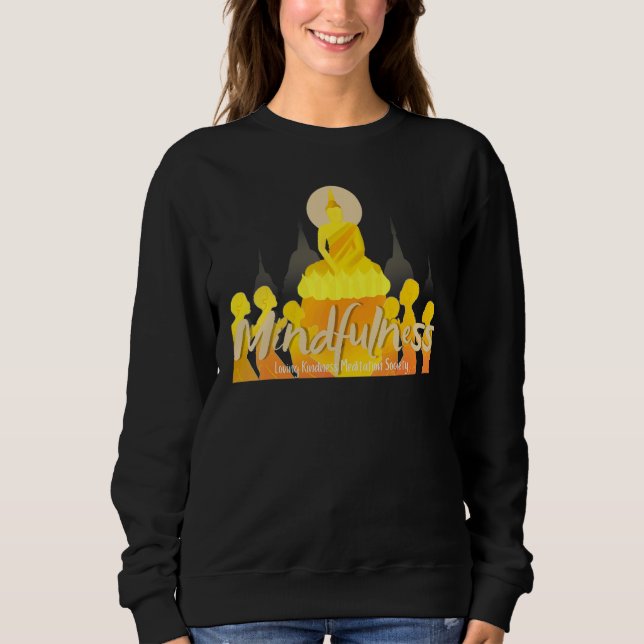 Buddha Gautama Mindfulness Peace Loving Kindness M T Shirt (Framsida)