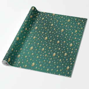 buddha, golden + buddha, asiska mönster, glansig presentpapper