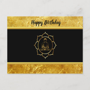 Buddha gör yoga meditation andlig guld foil vykort