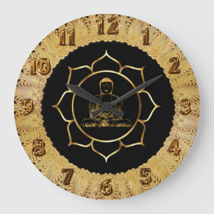 Buddha gör yoga meditation andlig stor klocka