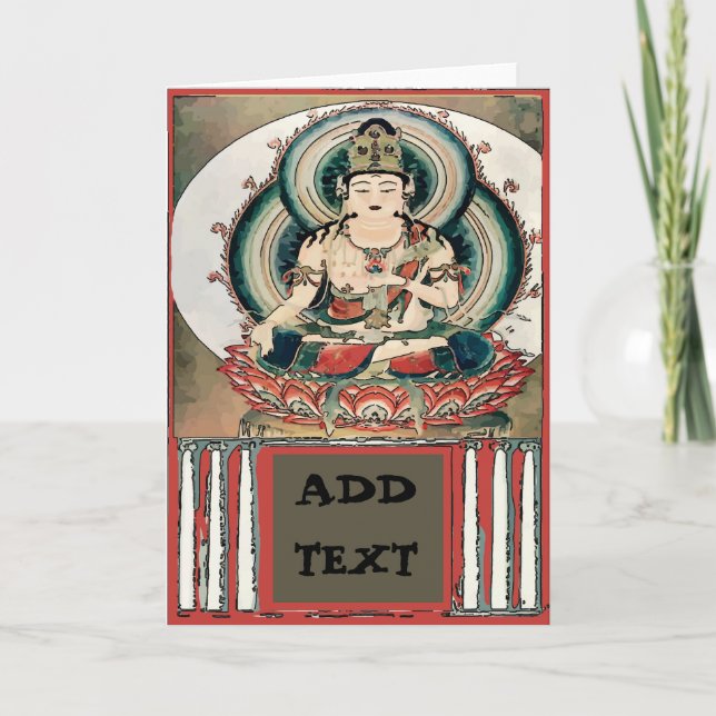 Buddha, Grattisar, lägg till text Kort (Framsida)