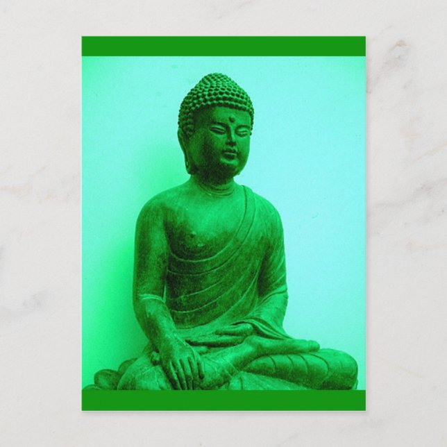 Buddha Grönt Bronze Statue av Sharles Vykort (Framsida)