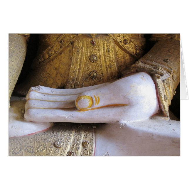 Buddha Hand Holding a Small Buddha Hälsningskort (Framsidan Horizontal)